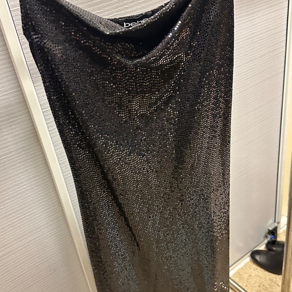 Bebe COWL NECK SHIMMER MAXI DRESS - Picture 5 of 7